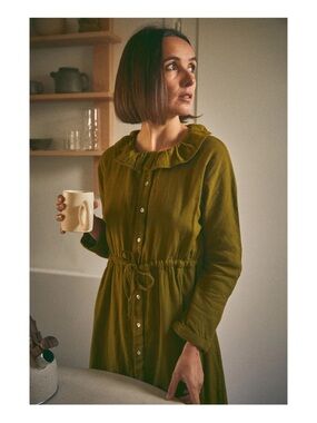 Ruffle-Collar Long Sleeve Button
Poudre organic Camarine madame dress